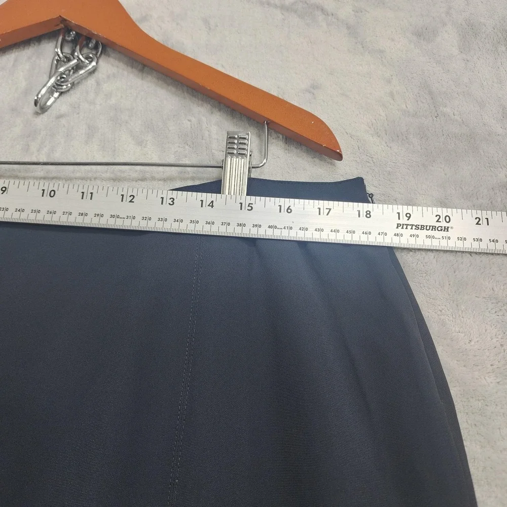 Vintage Jones New York Skirt Womens 16 Blue High Waist Flare Hem Trumpet Lined